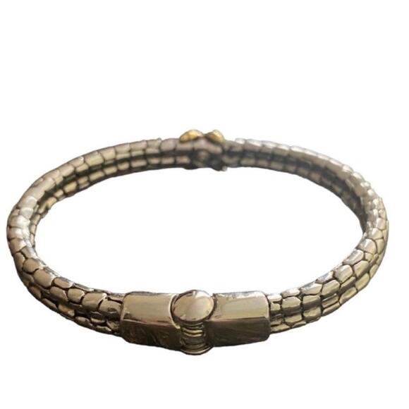 Silver Tone X Cable Hinged Bangle Bracelet - Picture 3 of 3